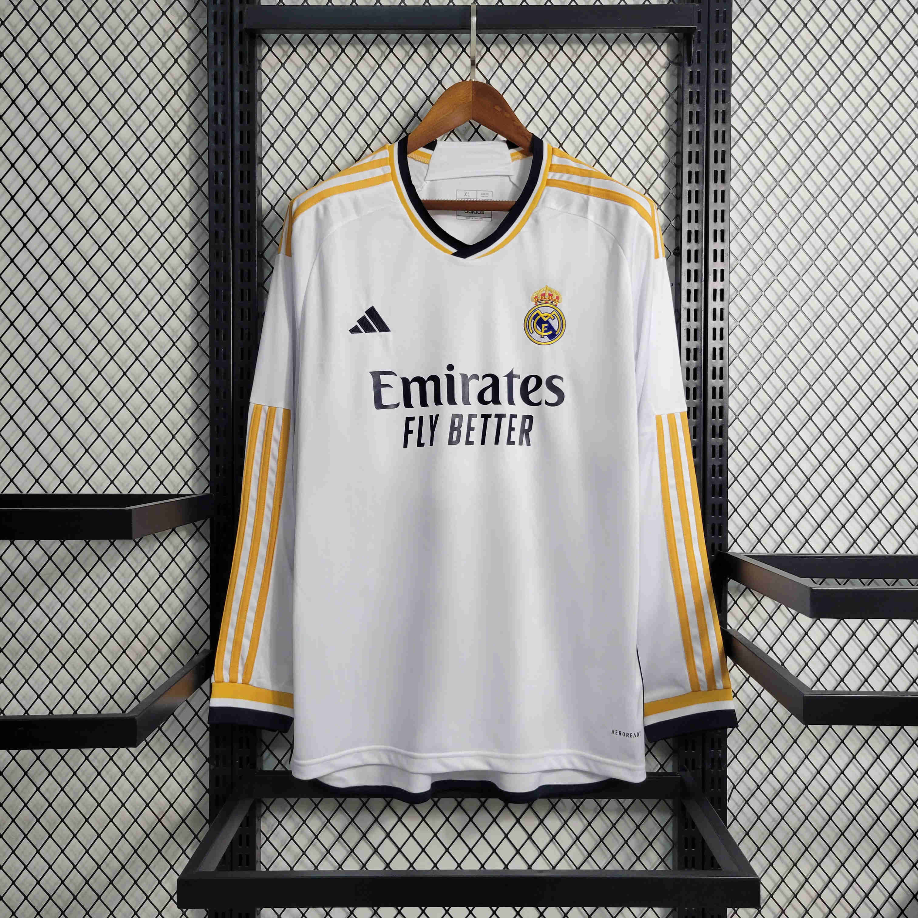 23-24 Real Madrid Home Long Sleeve Jersey - Fans Version